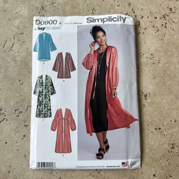 Simplicity D0900 A Easy To Sew Misses' Kimono XXS-XXL Uncut - Picture 1 of 2